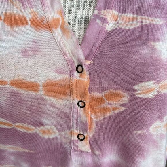 NWT Young Fabulous & Broke Linen Blend Tie Dye Loni Tee Size: M - Picture 5 of 12